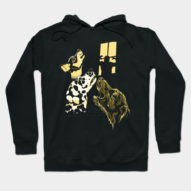 Three Dogs Window Hoodie by ohmybatman